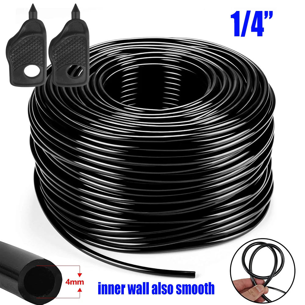 

1/4" Drip Irrigation Tubing, Blank Distribution Line Water Hose Garden Watering Tube for Garden Irrigation System with Punches