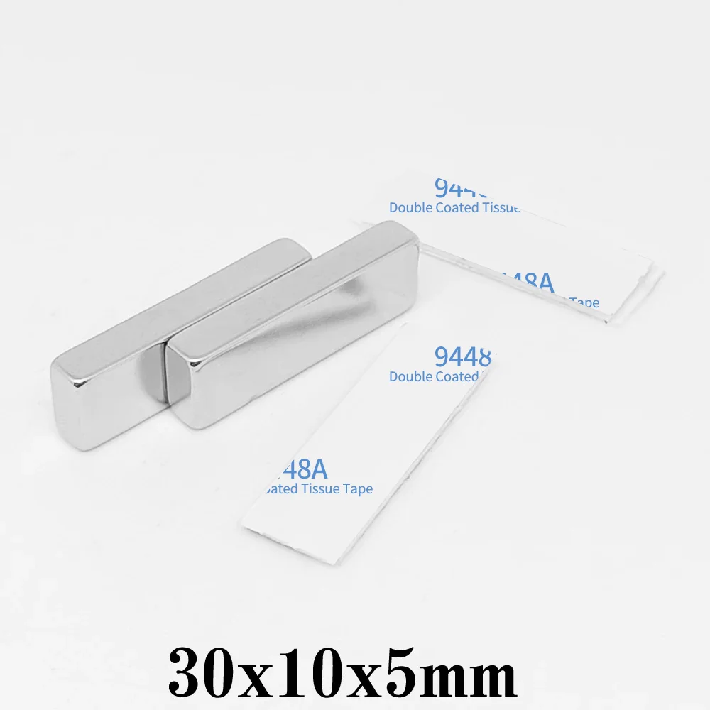 30x10x5mm Block Strong Magnet 30x10x5 Sheet  Magnet With Self Double-Sided Tape 30*10*5 For Home Refrigerators, Offices DIY