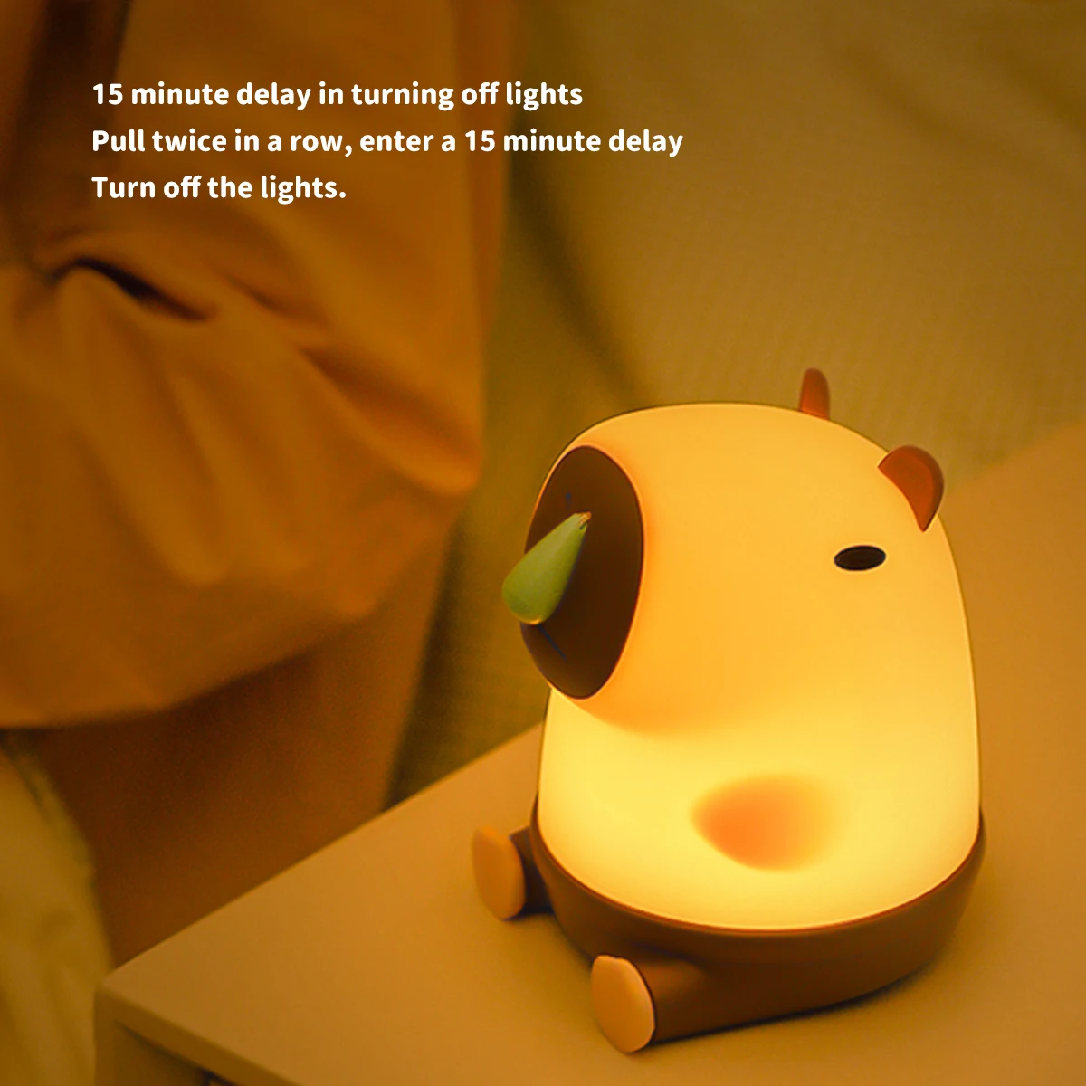 New Capybara Nightlight USB Rechargeable Capybara shape bedroom lamp sleeping lamp desk lamp for children and adults gifts