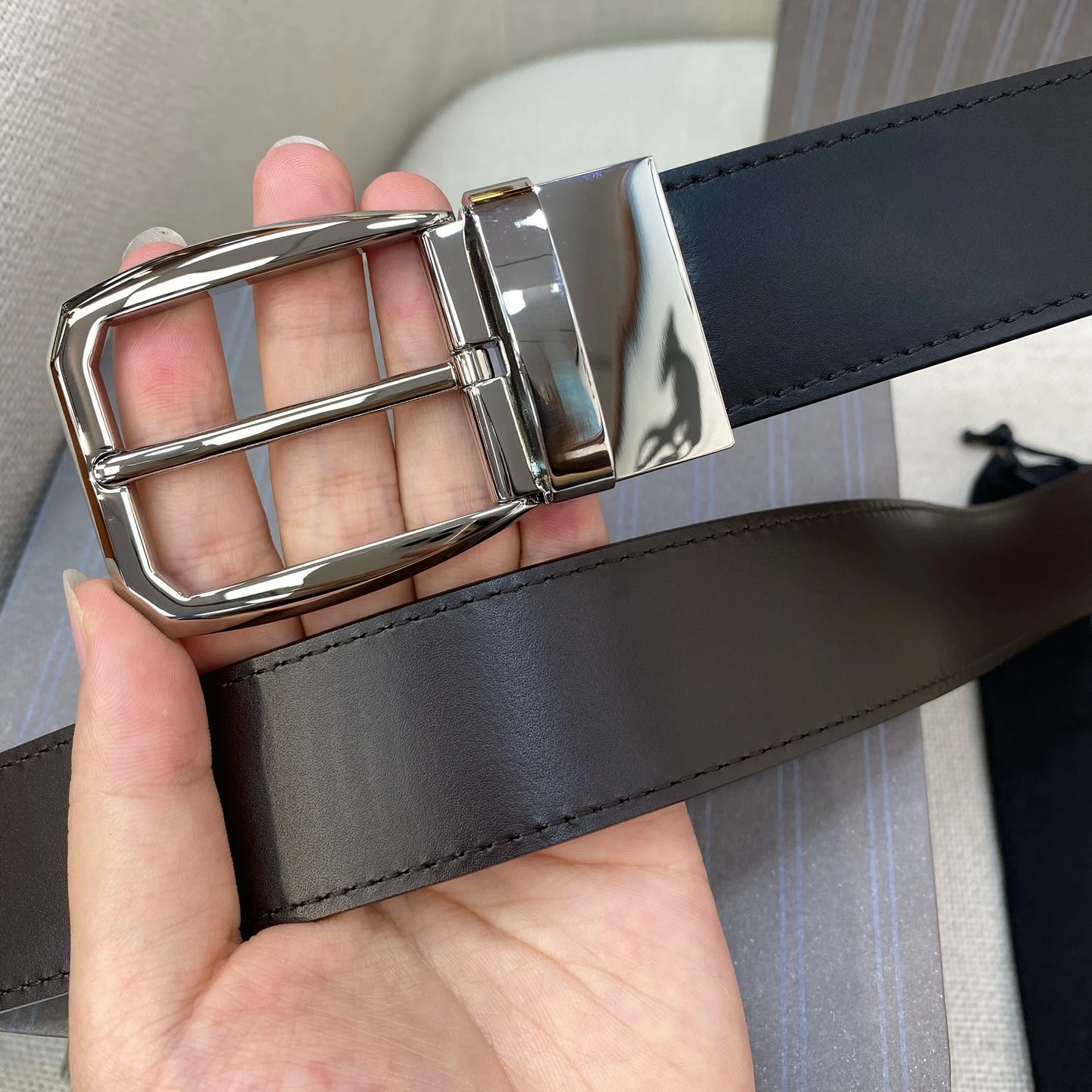 

Мужской ремень ручной работы, роскошный брендовый ремень из воловьей кожи, пряжка из нержавеющей стали 316, регулируемая длина, универсальный, праздничный подарок