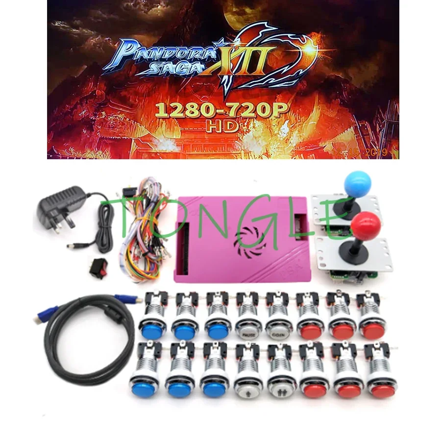 

Pandora Saga-Box Kit Copy SANWA Joystick,Chrome LED Push Button, DIY Arcade Set, Home Cabinet with Tutorial, 2 Player, 3188 in 1