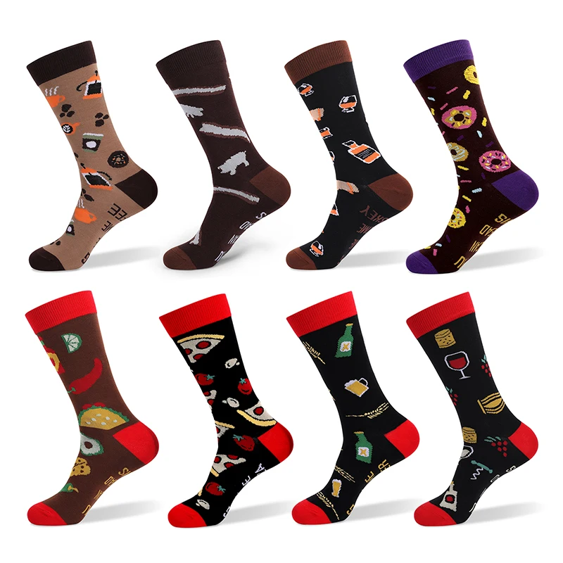 

2023 Hot Selling Colorful Interesting Novelty Fashion Socks for Men and Women Food Vegetables Sushi Pizza Fruit Cotton Socks Cou