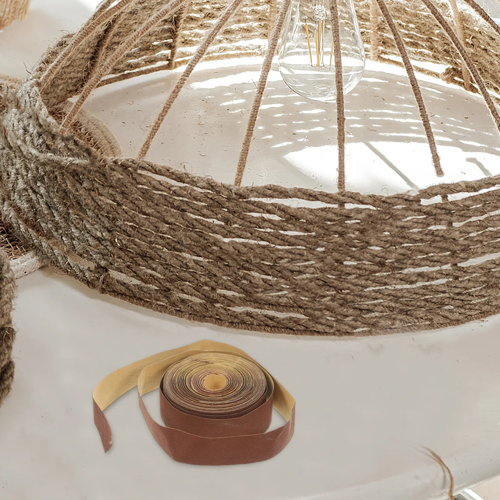 

1 Roll Lampshade Edging Self Adhesive Cloth Strip Light Shade Edge Banding DIY Fabric Tape for Table Lamp Cover
