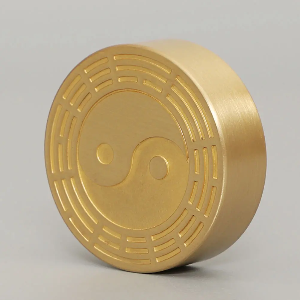 

Brass Paperweight Round Design Smooth Finish for Calligraphy Painting Study Decor Desktop Letterweight Chinese Culture Gift