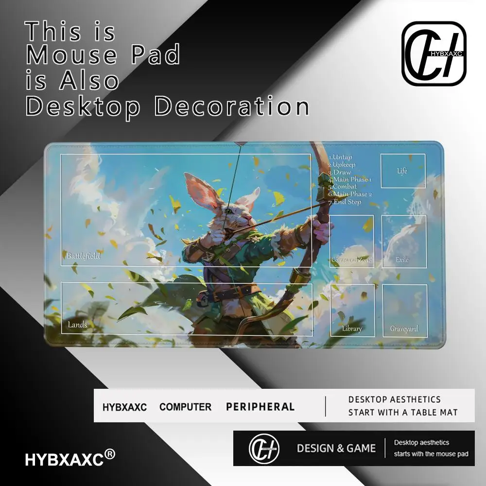 Magic Card Playmat MTG playmat Rabbit archer Raccoon Mouse mat anti-slip Durable Stitched Edge 35X60CM Desk Mat tapete magic mtg