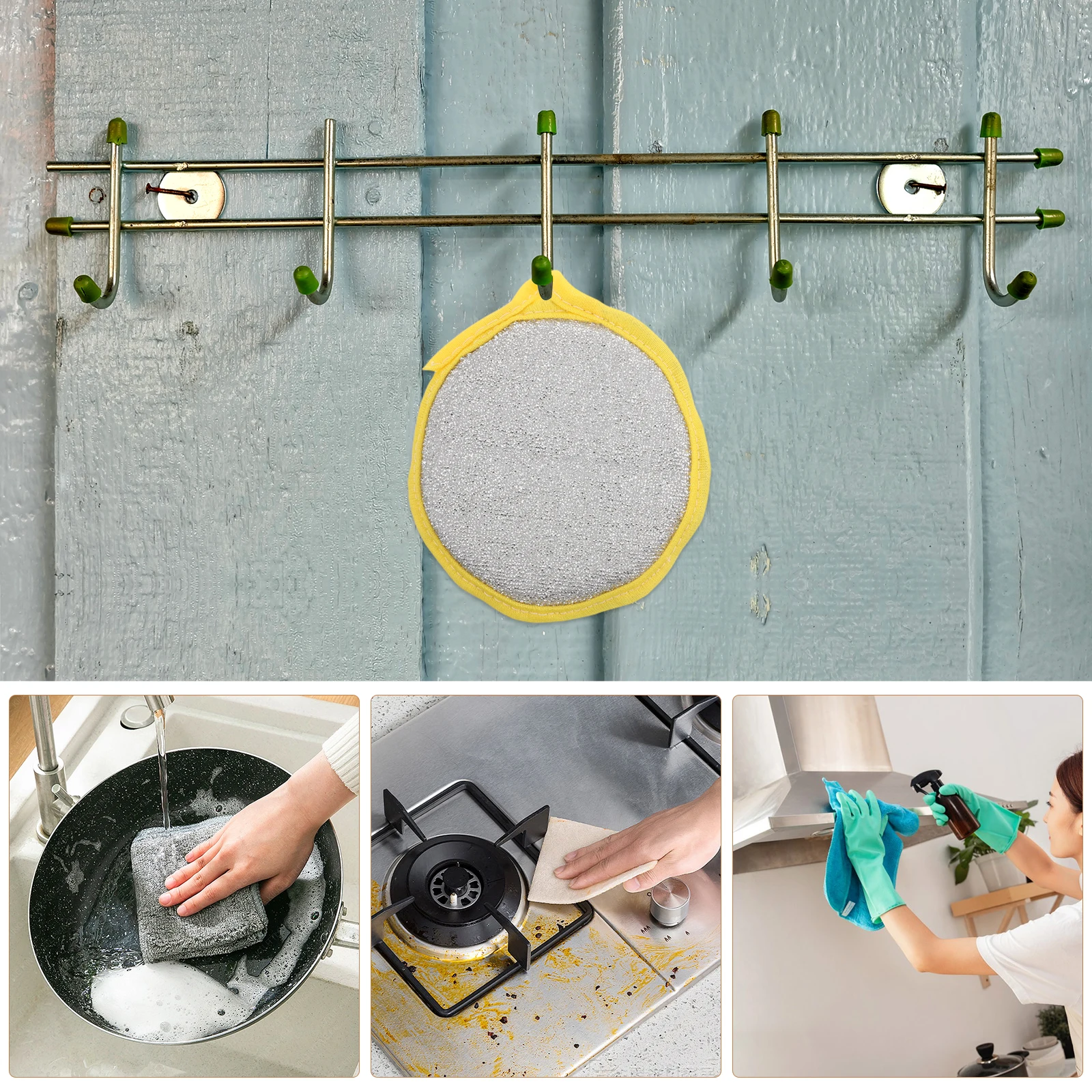 

30 Pcs Double Sided Sponge Cleaning Supplies Kitchen Dish Wash Scrubber Reusable Vegetable Dual Function Long Lasting