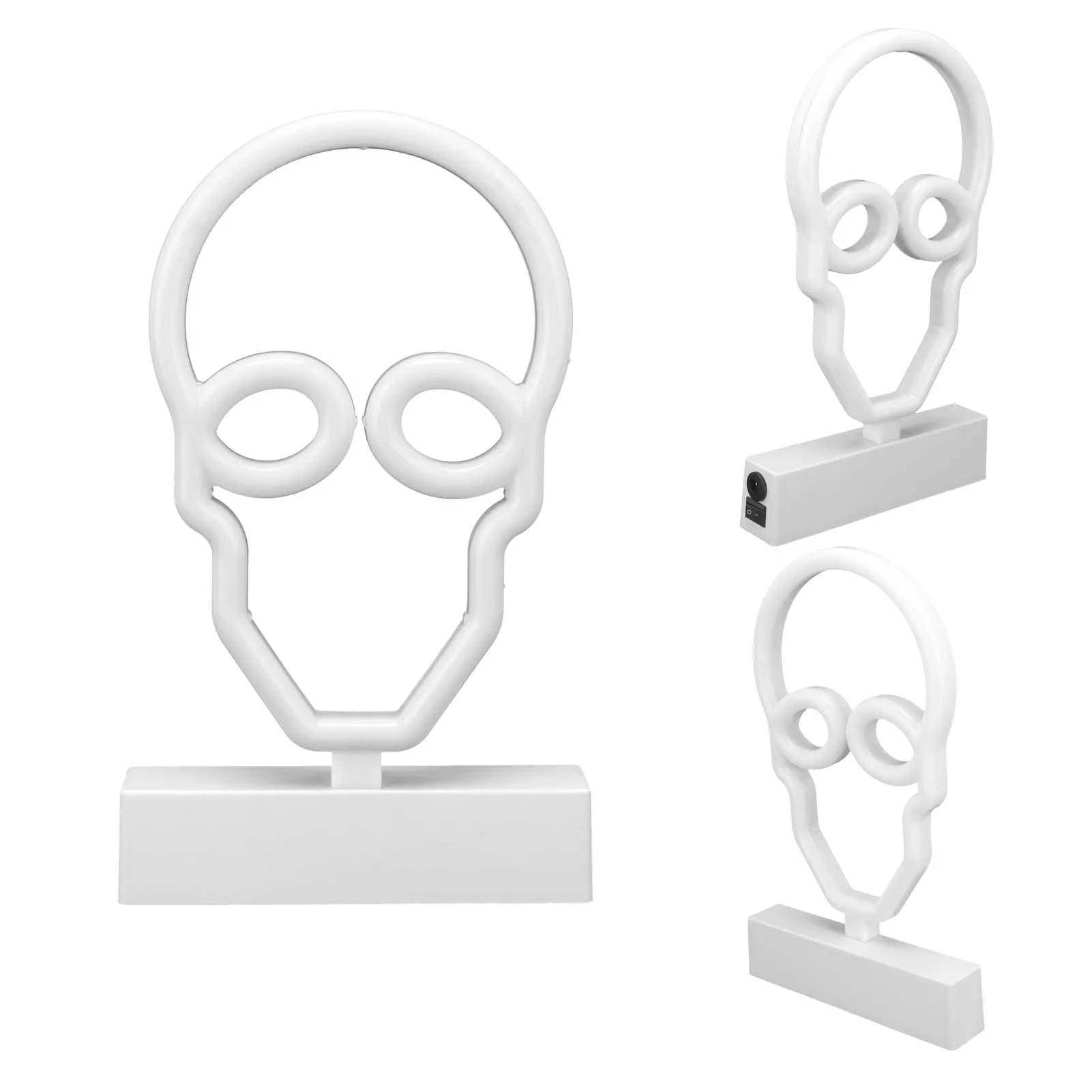 ZK30 Neonschilder Nachtlichter mit Standfuß Totenkopf Neon LED-Licht für Schlafzimmer Bar Wanddekoration