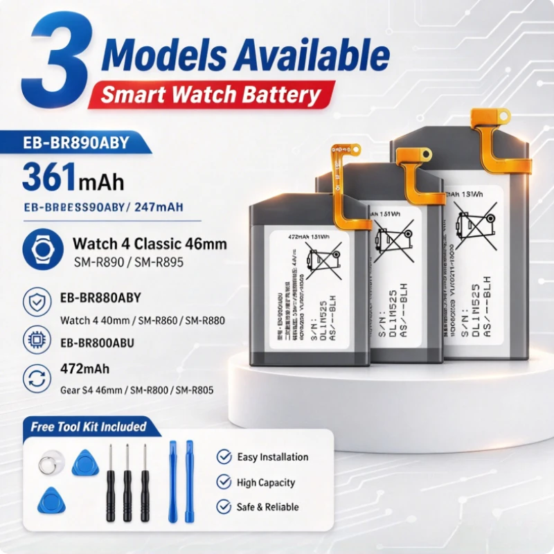 EB-BR800ABU EB-BR880ABY EB-BR890ABY Smart Watch Battery For Samsung Gear S4 Watch 4 Series With Free Installation Tools