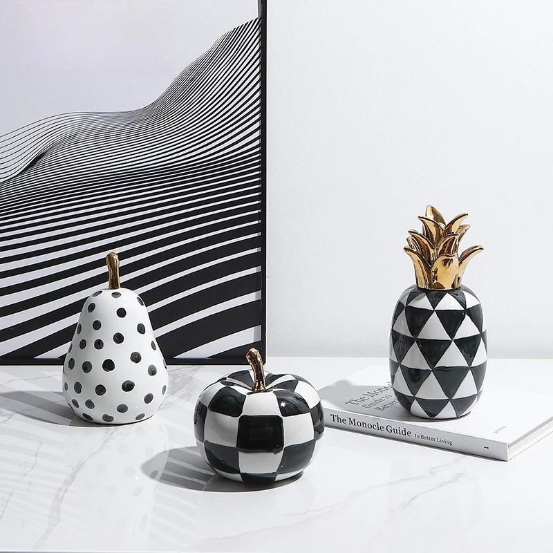 Nordic light luxury creative fruit-shaped ceramic ornaments, high-end handicrafts in the dining room side cabinet
