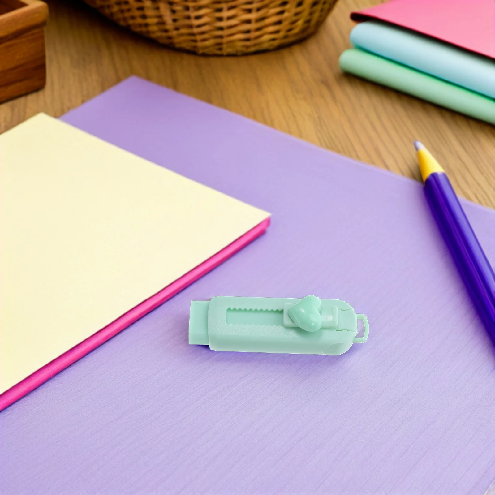 

5Pcs Sliding Retractable Eraser Push Pull Pencil Eraser Soft Cute Portable for Students School Office Supplies