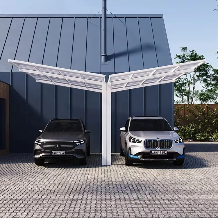 Any Size Custom Eco Friendly Solar Parking Device Eu Standard Ev Fast Charging Home Enterprise Weather Resistant PV Carport Stab