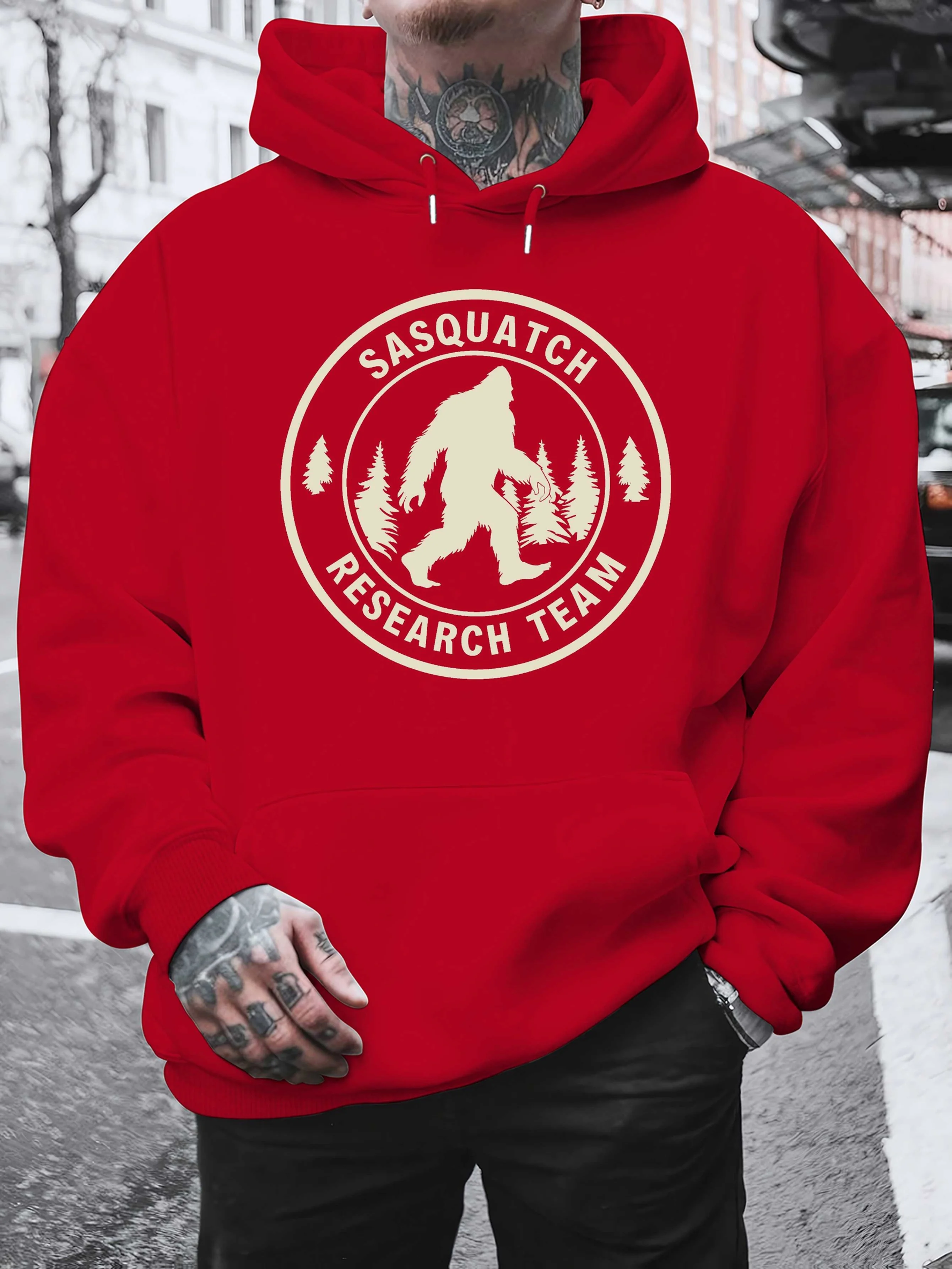 Autumn/Winter Men's Fashionable Hooded Sweatshirt Trendy and Loose Fit Easy To Wear for Commuting Street Strolling Home Leisure