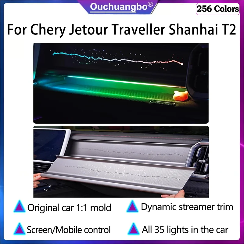 Ouchuangbo Ambient Light For Jetour Traveller Shanhai T2 Starry Sky Atmosphere Lamp luminated Lighting Dynamic Trim 35 Lights