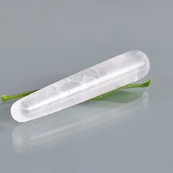 Natural White Quartz Stone Healing Crystal Opal Massage Wands Stick Anti Age Tool