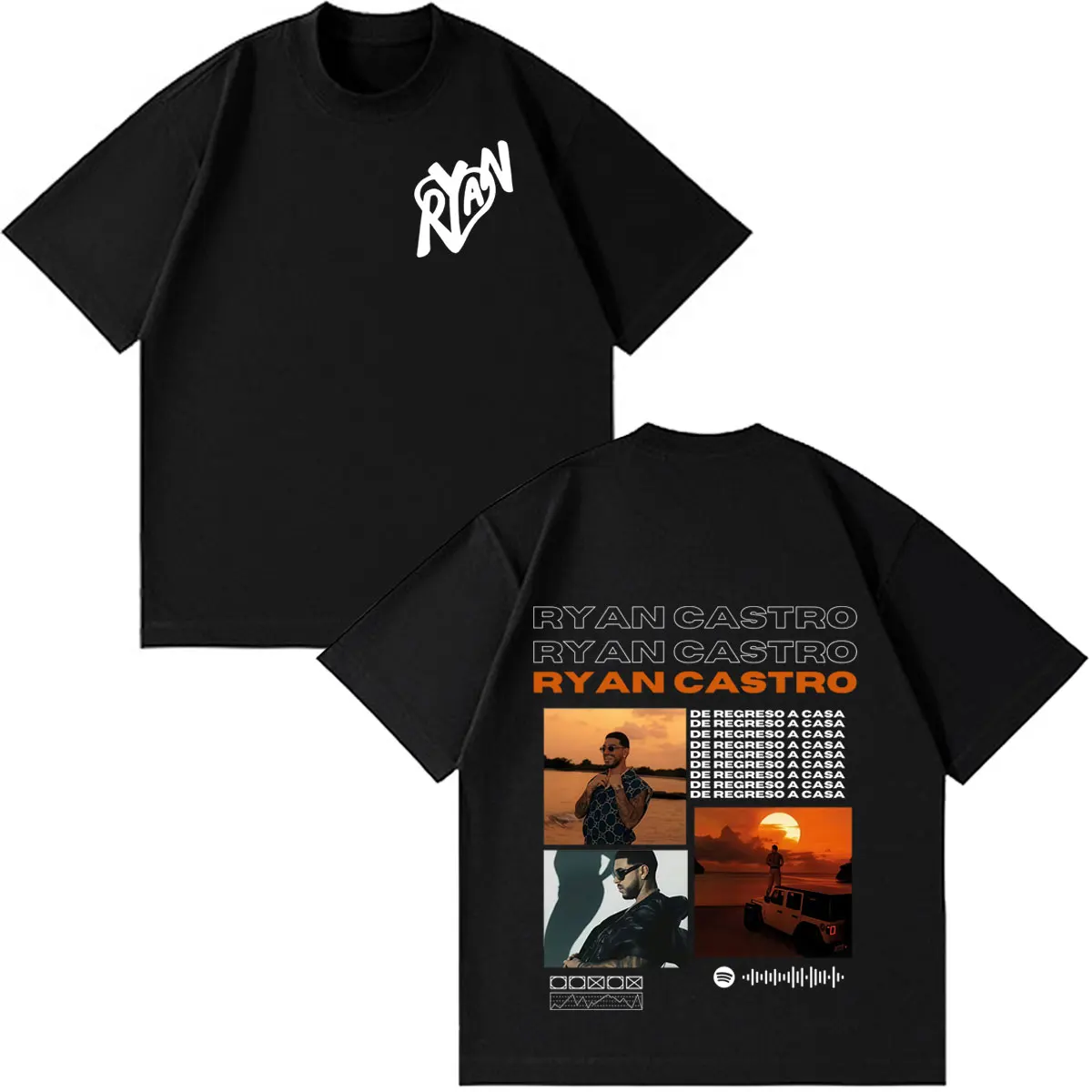Rapper Ryan Castro Album Tour 2026 Print T-shirt Men Women Hip-hop T Shirt Short-sleeved Casual Cotton Harajuku Street T-shirts