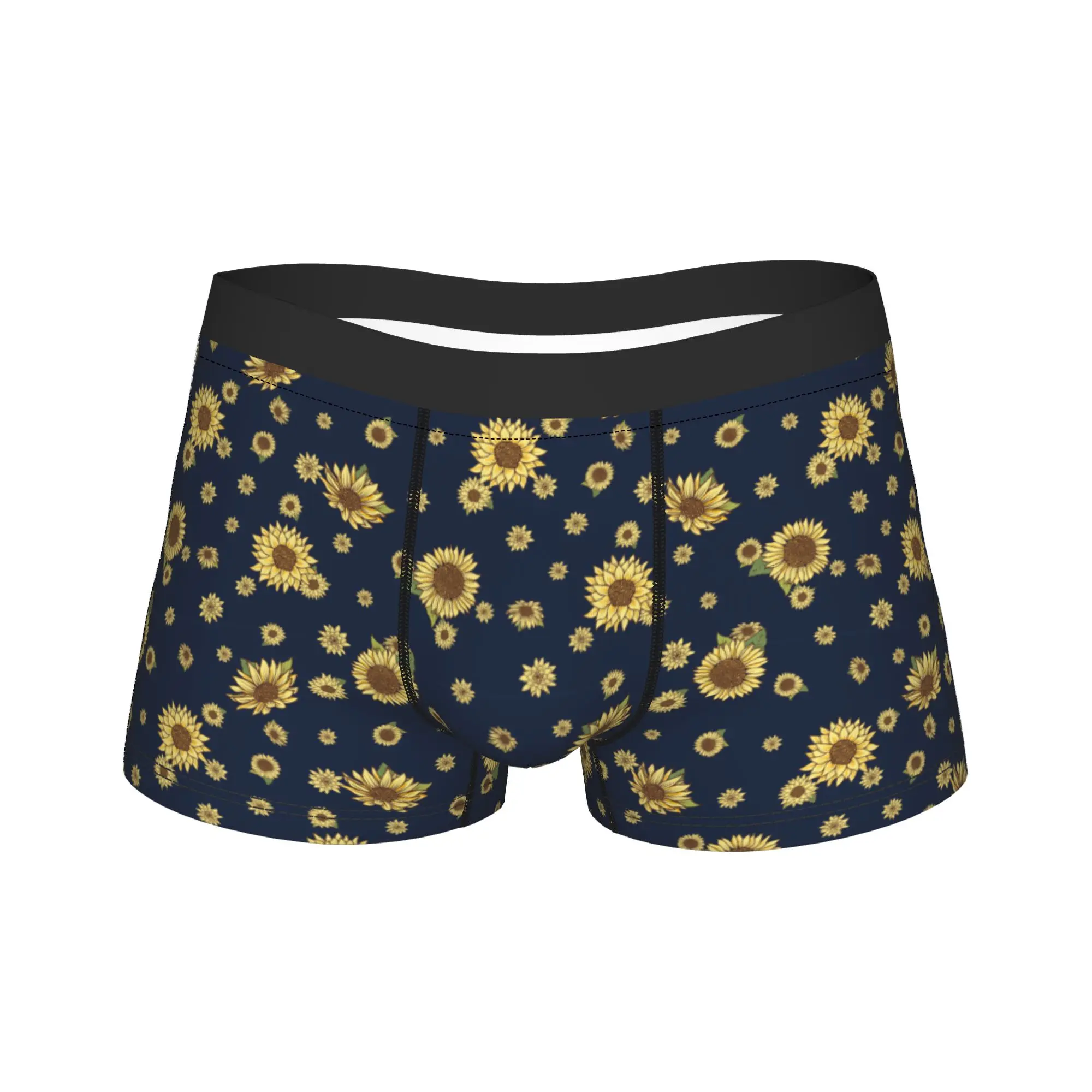Sunflower Print Underwear  Pattern Boxer Shorts Trenky Men Underpants Classic Shorts Briefs Gift Idea