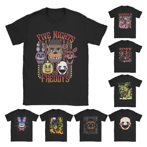 Camisetas FNAF At Freddys para hombre, camiseta de Humor de algodón puro, camisetas de cuello redondo, camisetas de manga corta de talla grande