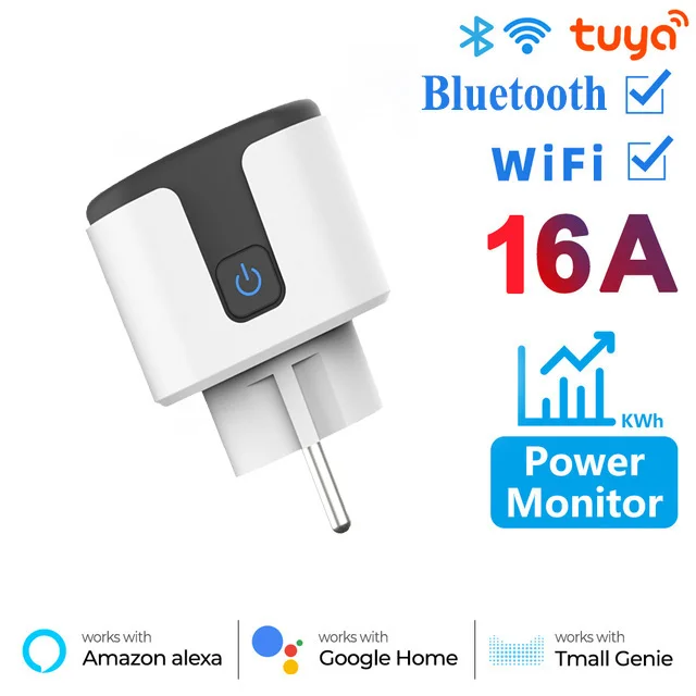 TUYA Smart Plug WiFi Socket EU 16A/20A Met Power Monitor Timing Functie Spraakbesturing Werkt met Alexa GoogleHome