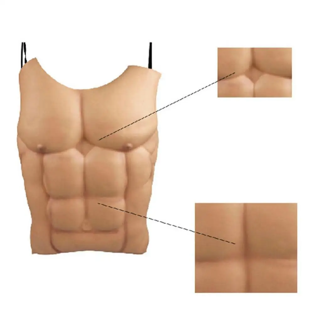 50*43cm Fake Chest Muscle EVA Men Fake Skin Chest Muscle Belly Costume Cosplay Props Crossdresser Halloween Party Decoration