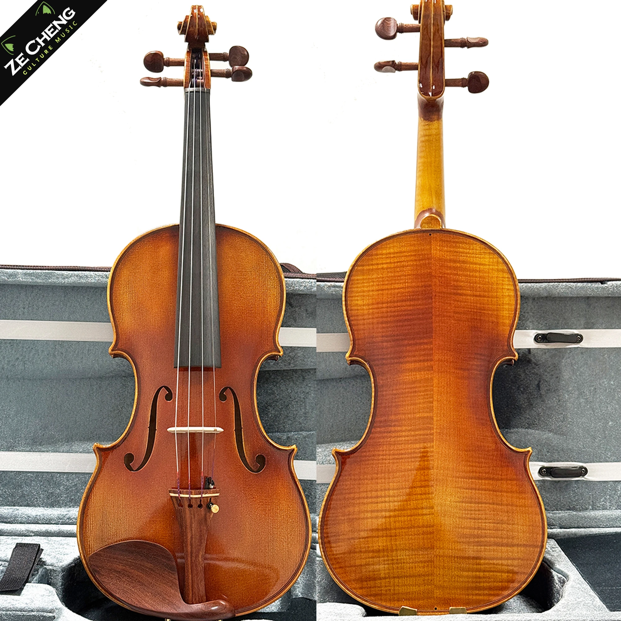 Handmade Violin 4/4, Made from Selected European Spruce Wood over 10 Years Old, with Jujube Wood Fittings. Professional Violin Set with Matching Bow and Case, Suitable for Professional Performers