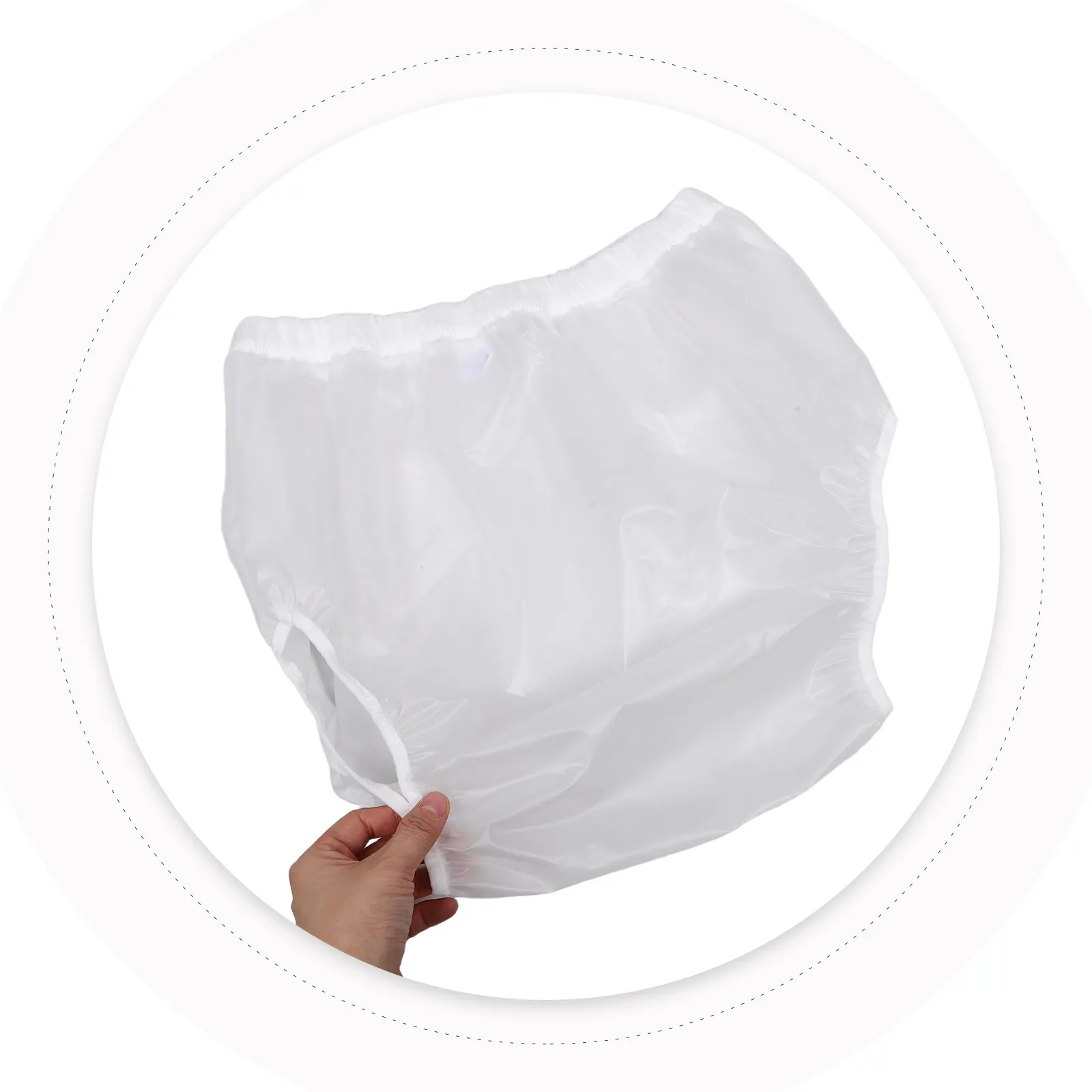 Adult Diaper Cover Waterproof White Xl Leakproof Incontinence Pants Underwear Plastic for Seniors Home Travel Adult Nappy Cover