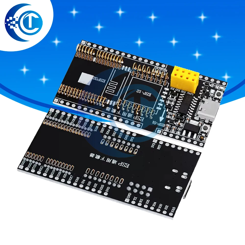 ESP8266 ESP32-WRO-VER Development Board Test Programmer Socket Downloader for ESP-01 ESP01S ESP12 ESP32 Adapter CH340