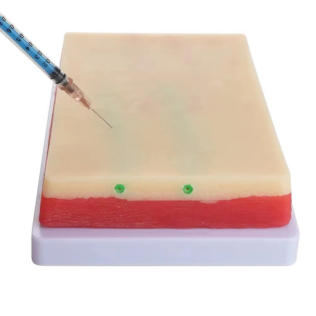 Venipuncture IV Injection Training Pad Silicone Human Skin Suture Model Y/4 Vein Imbedded 3 Skin Layers Injection Practice Model