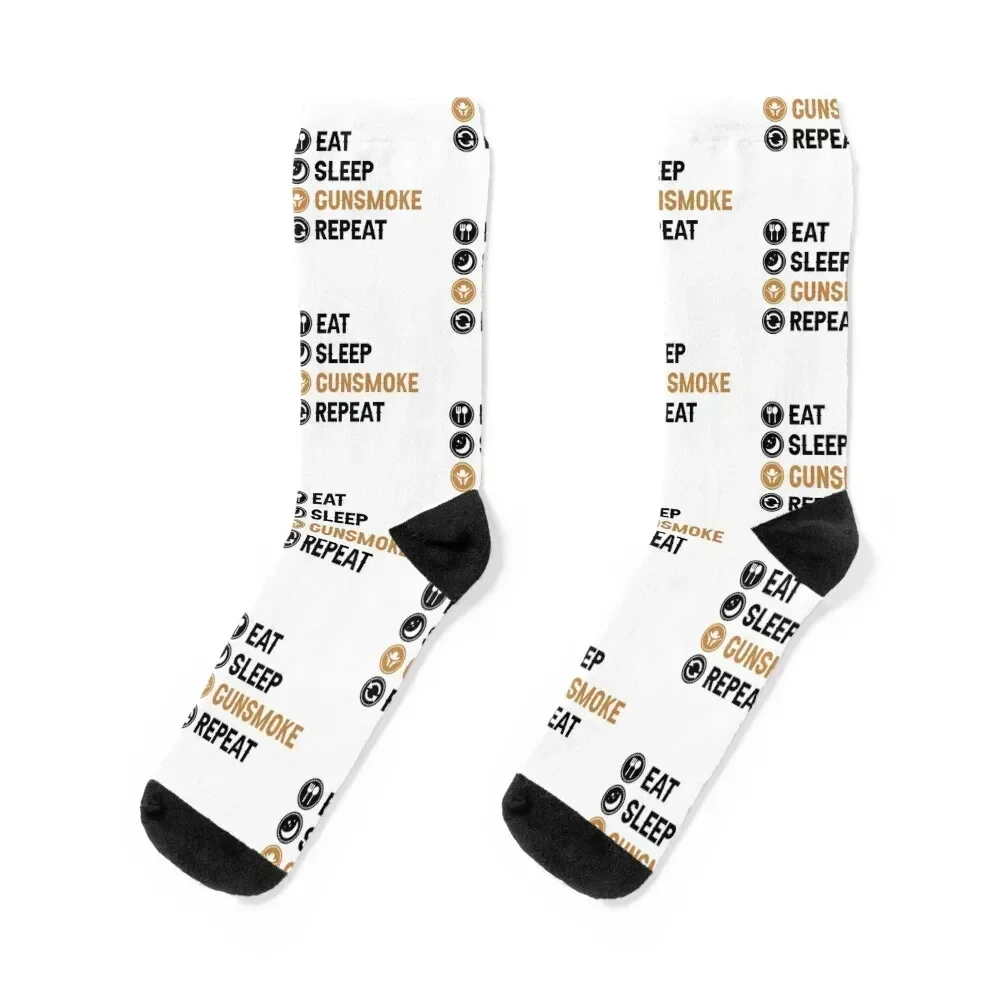 

Eat Sleep Gunsmoke Repeat Socks winter gifts gifts gift luxe Male Socks Women's funny gift loose crazy Socks Women's Men's
