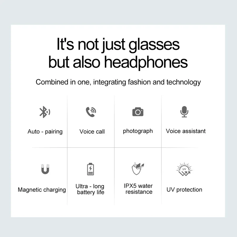 Новые Bluetooth-умные очки для прослушивания музыки, зарабатывания звонков, многоязычный перевод, интеллектуальные очки с искусственным интеллектом, наушники