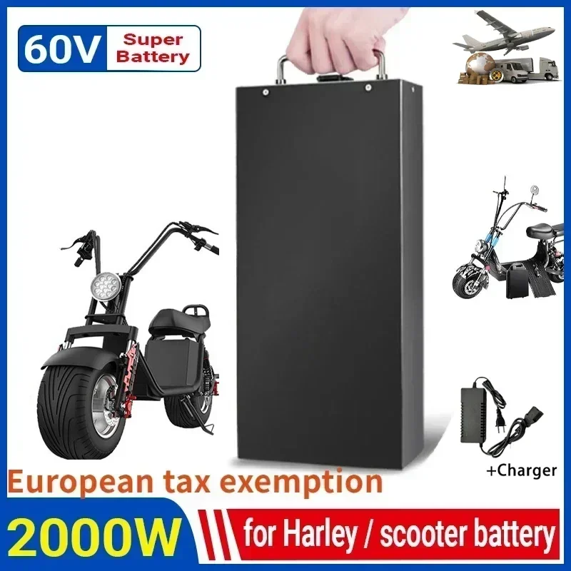 100% New 18650 Battery Electric Car Lithium Battery Waterproof 60V 50ah for Two Wheel Foldable Citycoco Electric Scooter Bicycle