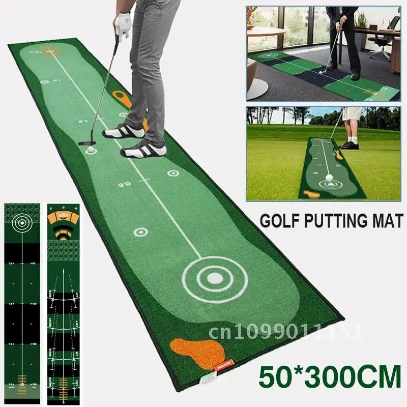 Golf Carpet Smooth Mat Thick Putting Practice Putting Rug For Golf Mat Home 50X300cm Grass Office Training Indoor Golf Practice
