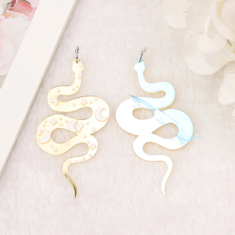 8Pcs Creative Halloween Charms Acryl Magic Snake Voor Oorbel Sleutelhanger Hanger Ketting Diy Maken