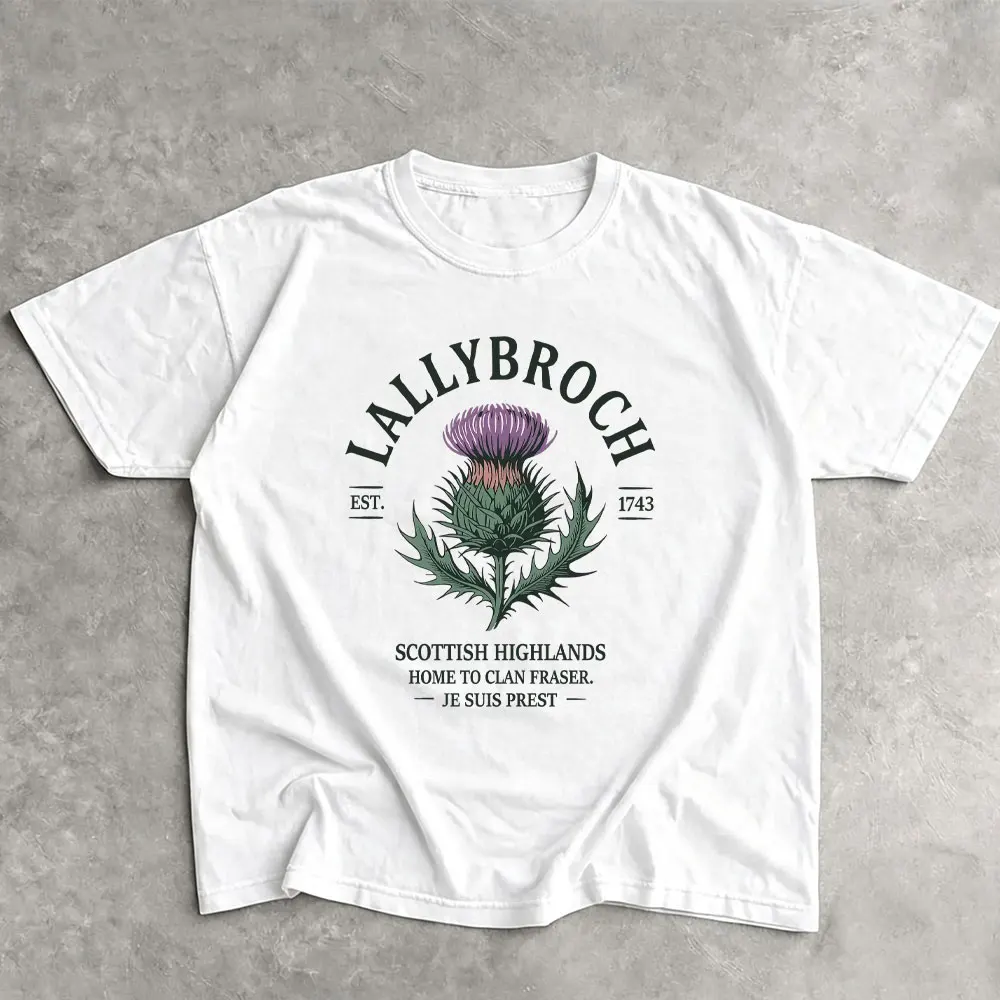Outlander Lallybroch Womens Tshirt Scottish Highlands Cotton Tee Short Sleeve Summer Fashion Tops Clan Fraser Gift Ropa Mujer