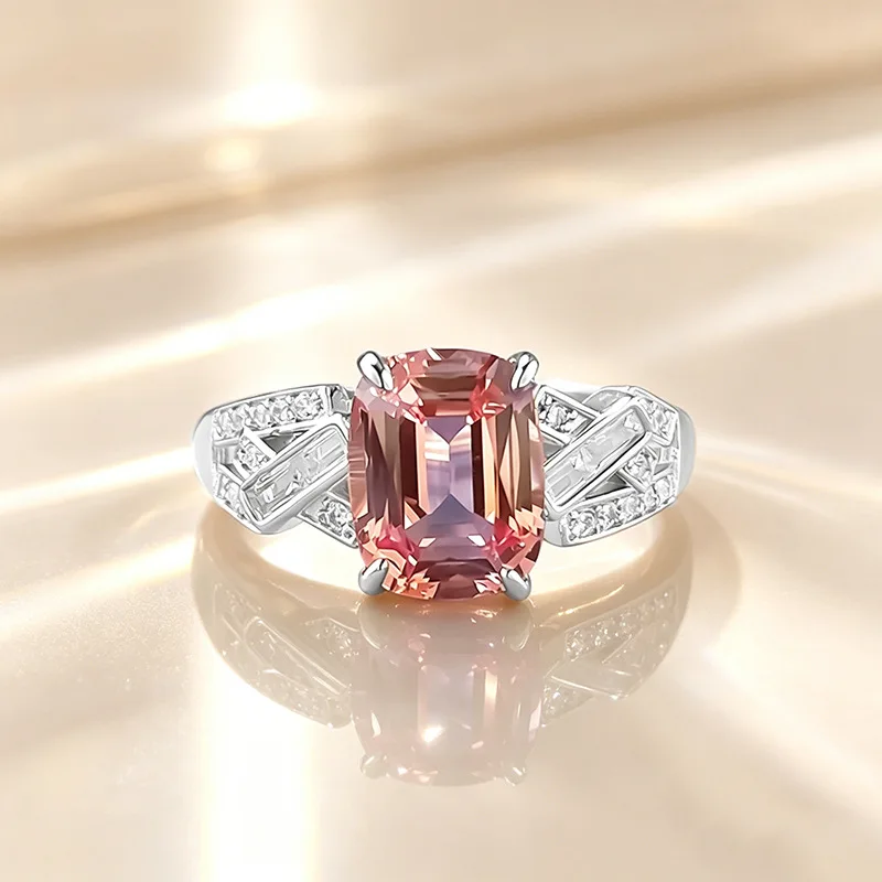 

Apaison Delicate 7x9mm Lab Grown Diamond Women Ring - Bride Wedding Engagement Anniversary 925 Sterling Silver Jewelry Gift