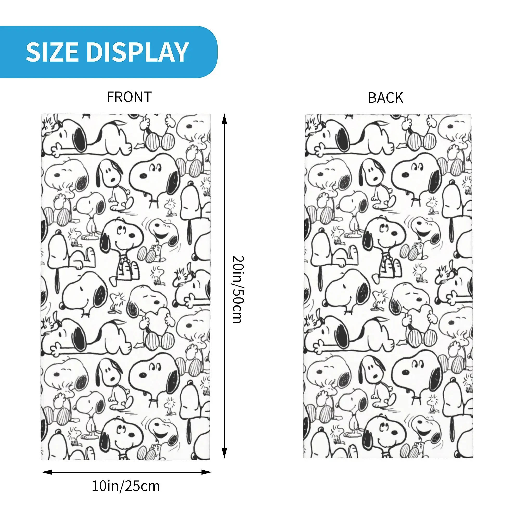 Custom S-Snoopys Smile Giggle Laugh Pattern Neck Gaiter Women Men UV Protection Winter  Bandana Scarf for Hiking