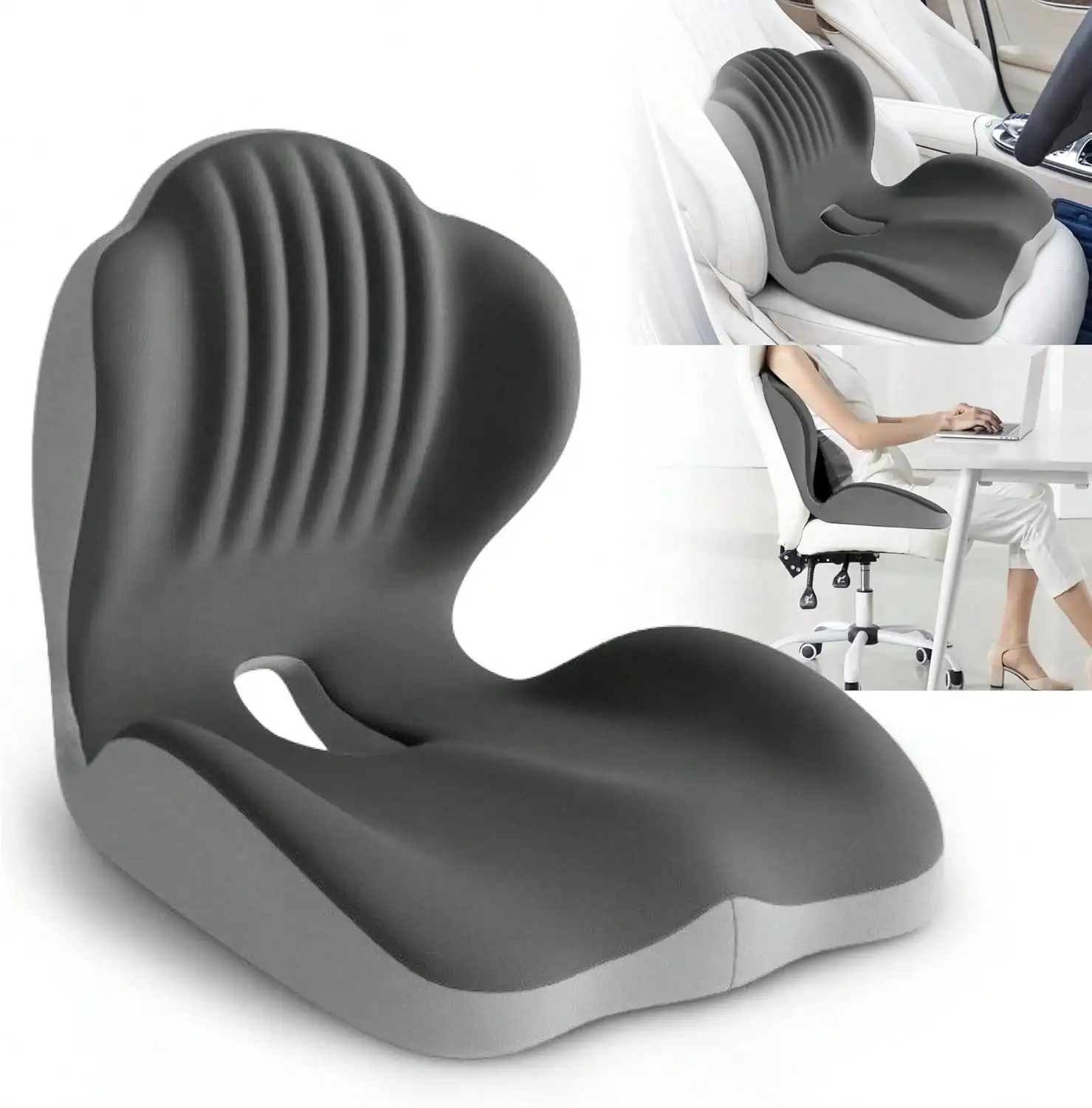 Shell-Shaped Ergonomic Seat Cushion, Soft Comfortable Cushion for Office Chair, Car Seat and Home Use, Supportive Design for Dai
