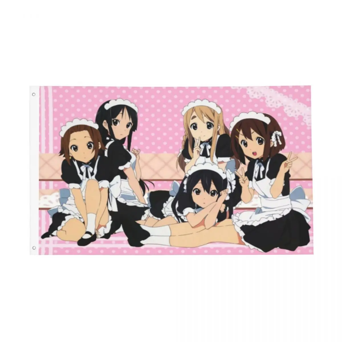 K-on! Maid Print Flag Decor 3x5FTModern Easy To Hang Fade Resistant Flowy