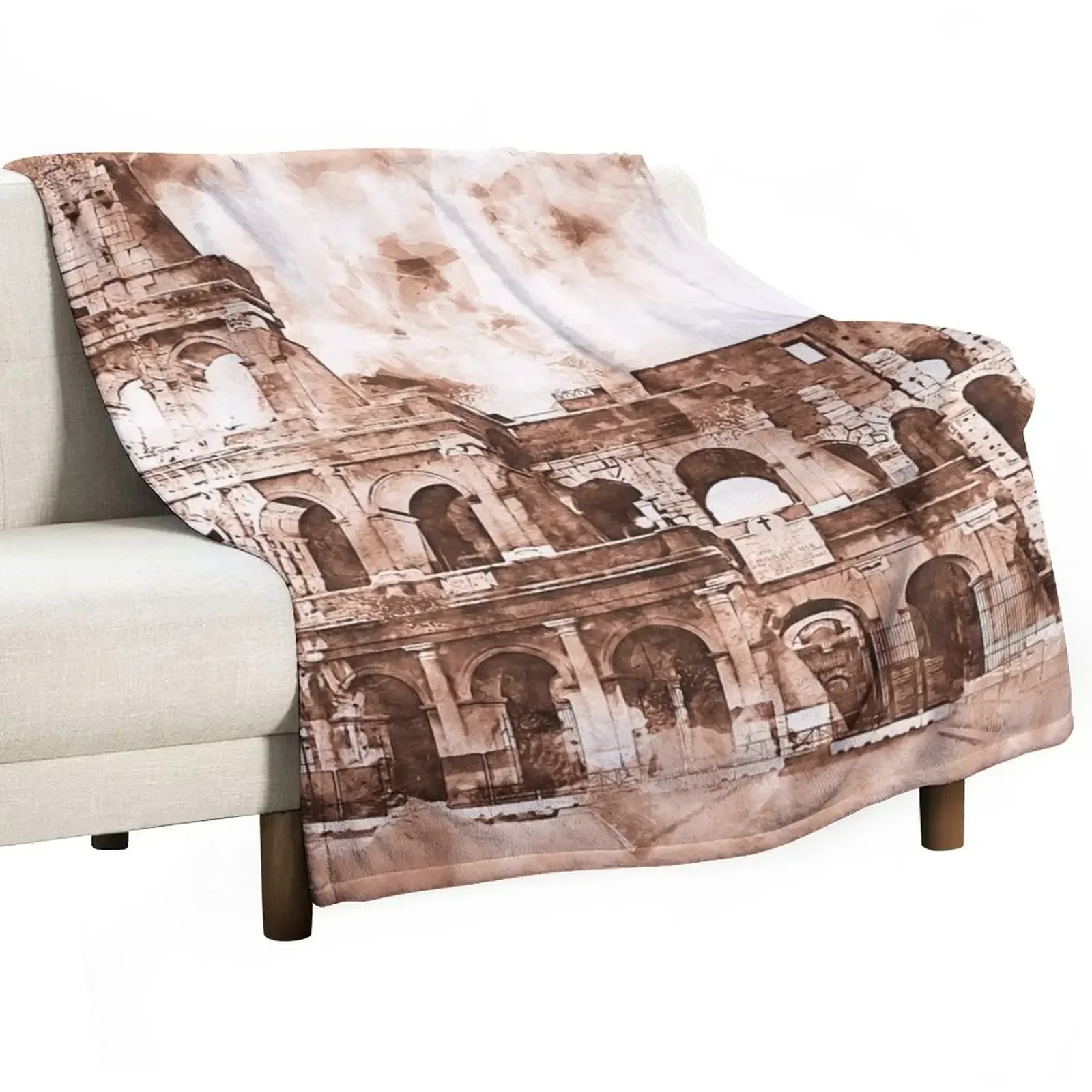 

Colosseum, Rome Throw Blanket Luxury Flannel Fabric Blankets