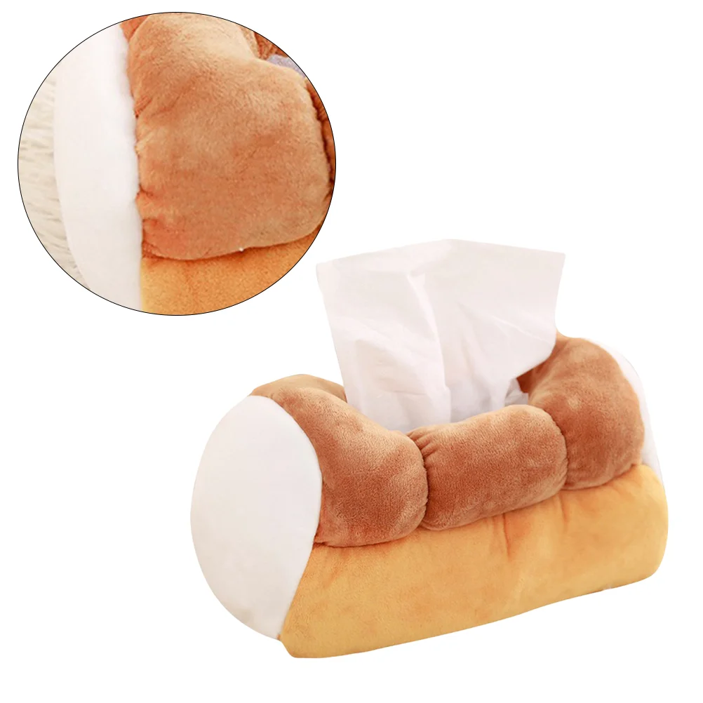 Simulation Toast Tissue Box Plush Creative Bread Paper Holder Napkin Container for Home Car Cafe plush tissue holder