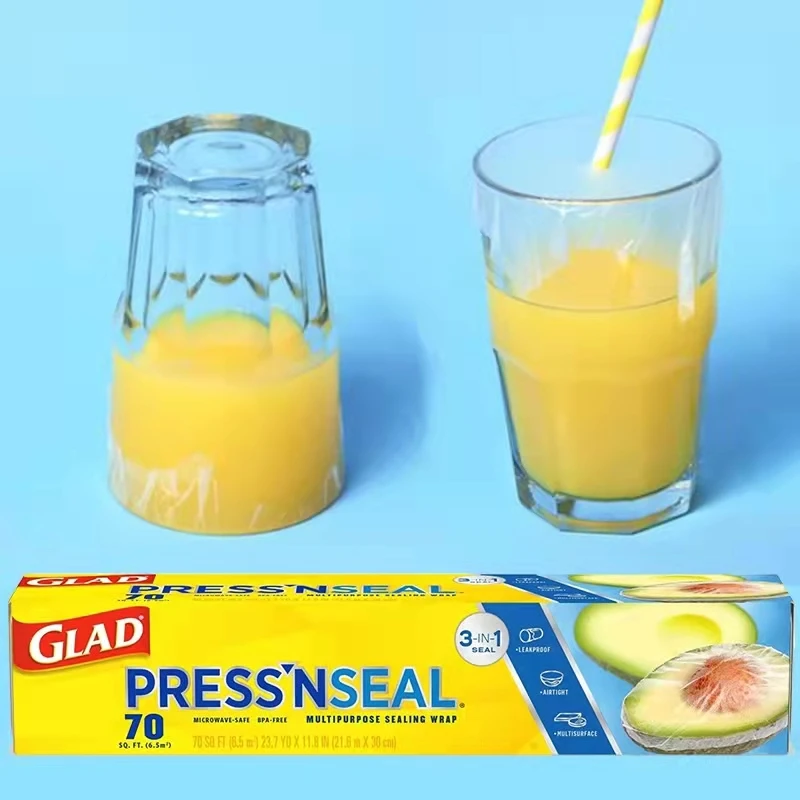 

Пленка Glad Prn Seal Food для сохранения свежести продуктов, для домашнего использования на кухне, пригодная для микроволновой печи, с прочной герметизацией, из полиэтилена, для упаковки продуктов.