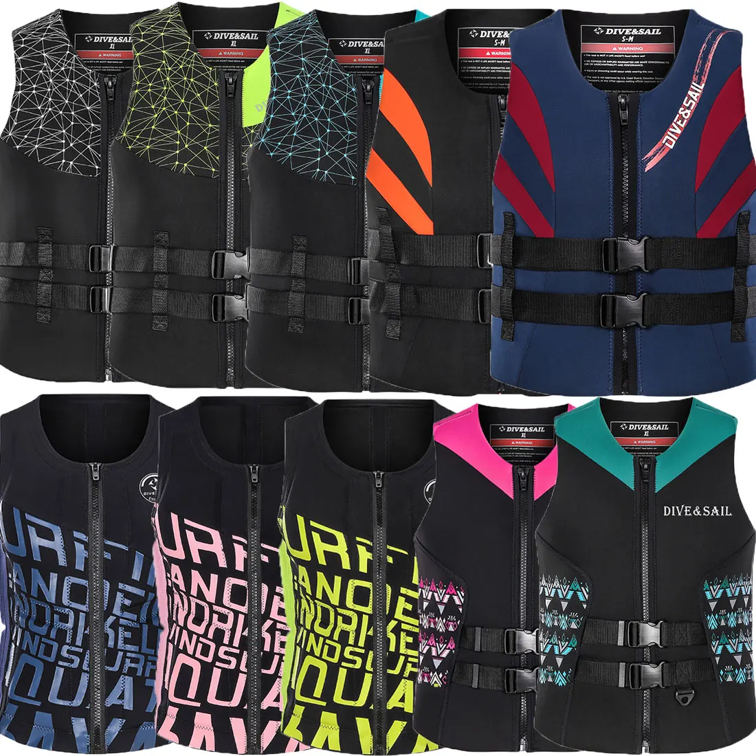 

Neoprene Life Vest Adults Surf Vest Kayak Wakeboard Motorboats Raft Rescue Boat Water Sport Swimming Drifting Rescue Life Jacket