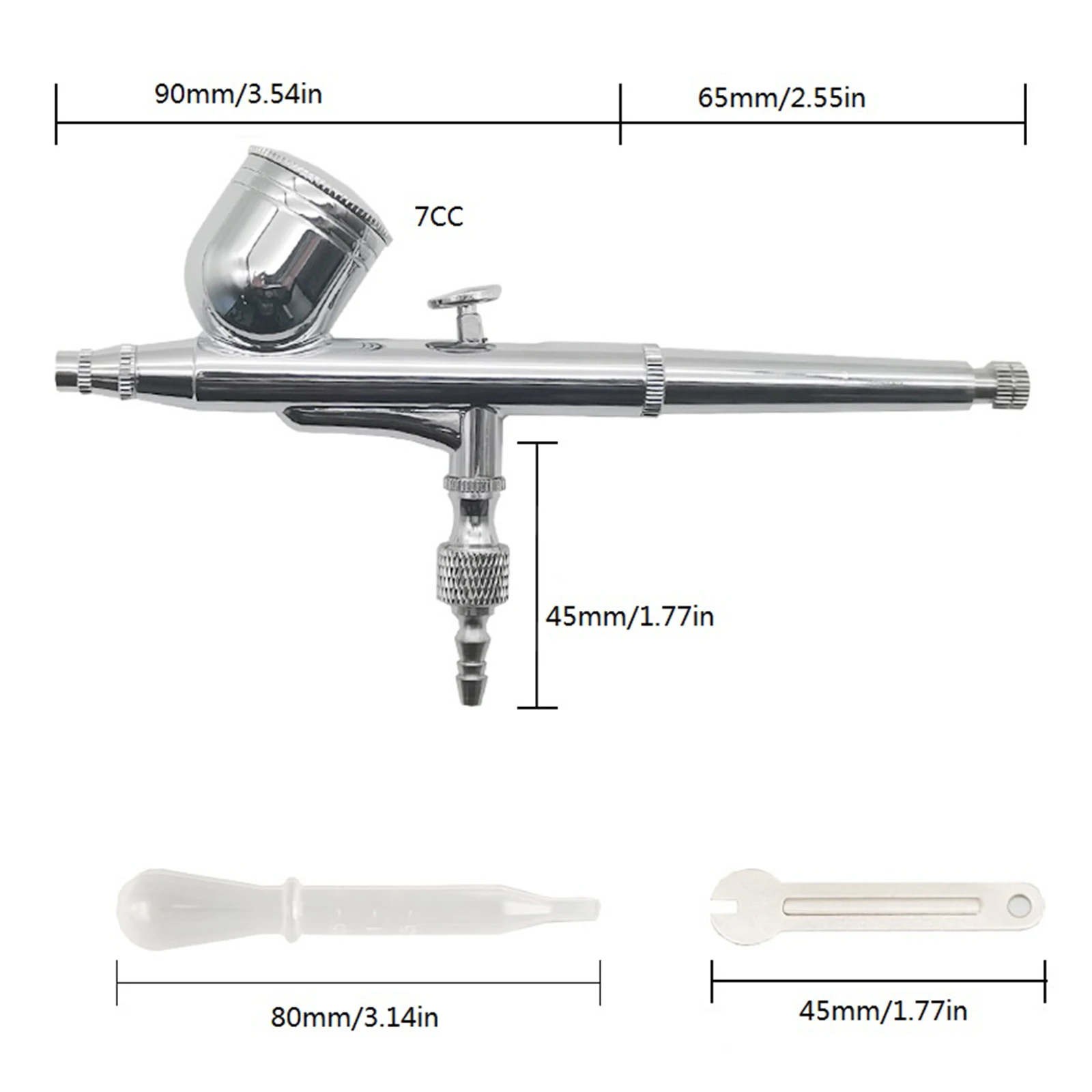 Imagem -03 - Dupla Ação Airbrush Kit Grupo Gravity Feed Pistola de Pulverização para Unhas Pintura Modelo de Maquiagem 03 Milímetros 05 Milímetros