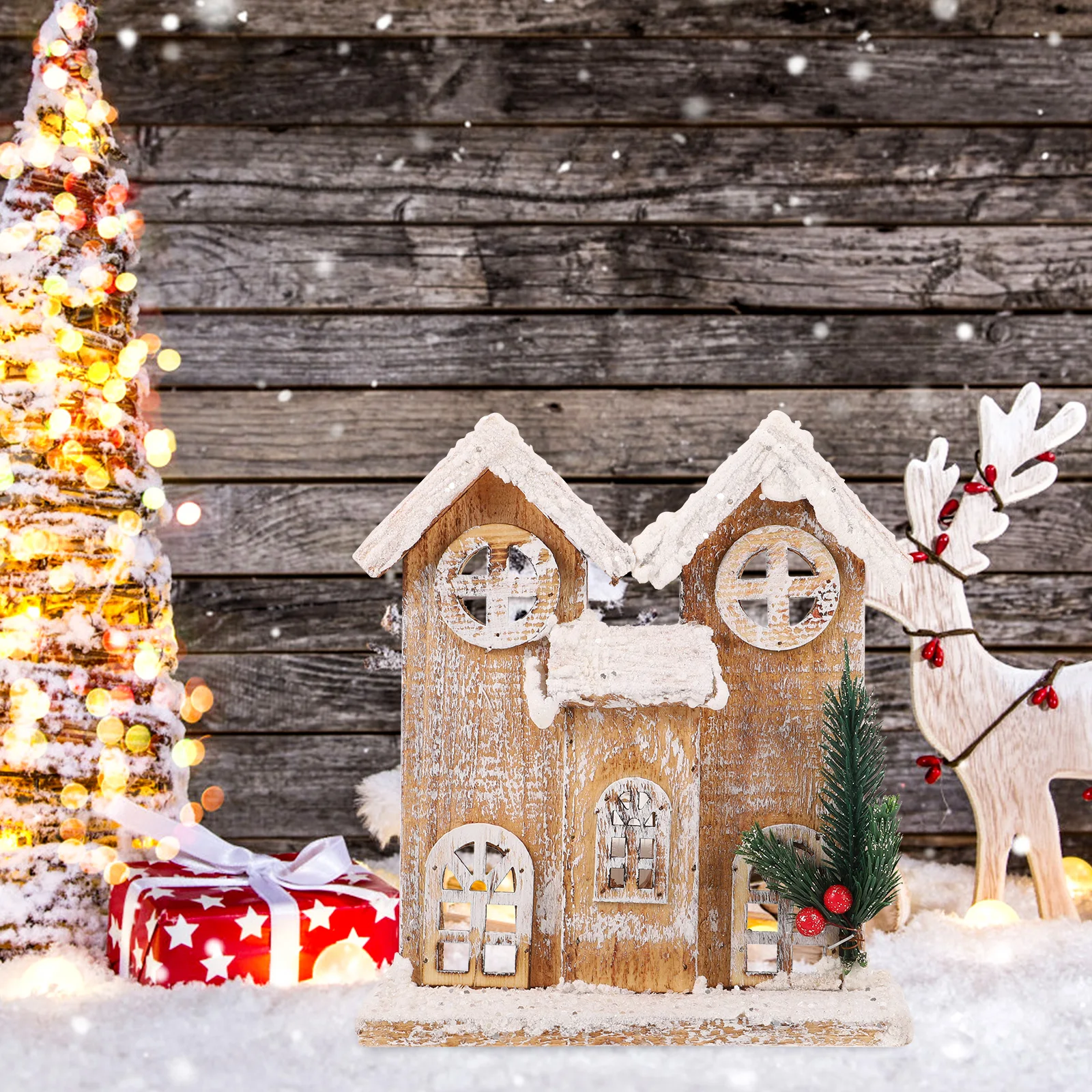 

Christmas Luminous House Night Christmas nament Light Decor Mini Model High Quality Xmas Gift