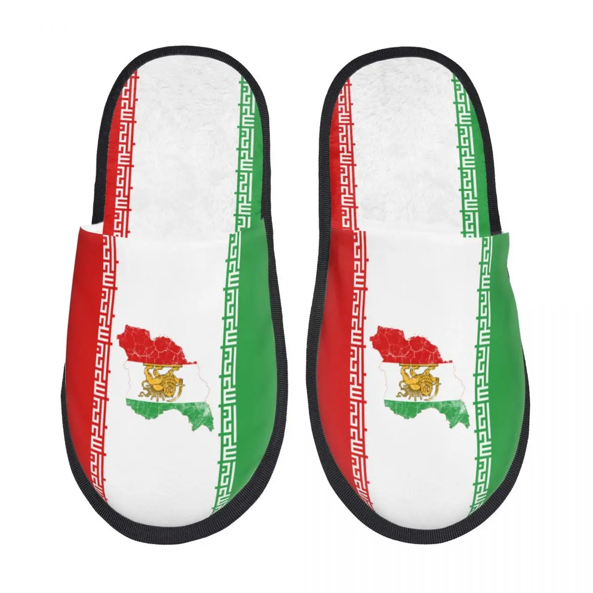 

Тапочки из пены с эффектом памяти с картой Ирана, изображением льва и солнца, женские, уютные, теплые, винтажные домашние тапочки