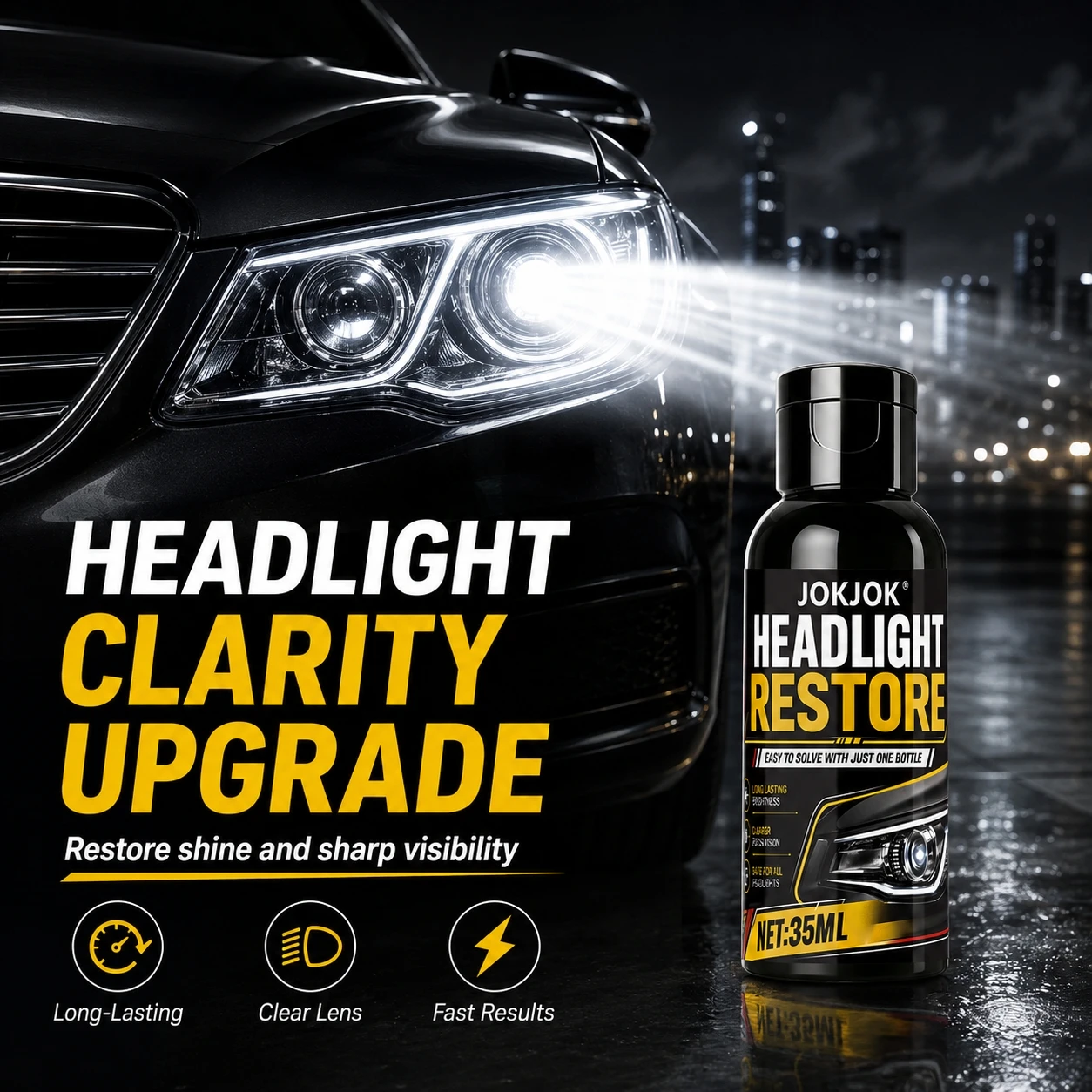 Car Headlight Restoration Kit Fog Yellow Remove Repair Liquid Portable DIY Polishing Spray Restore Clear Lamp Light