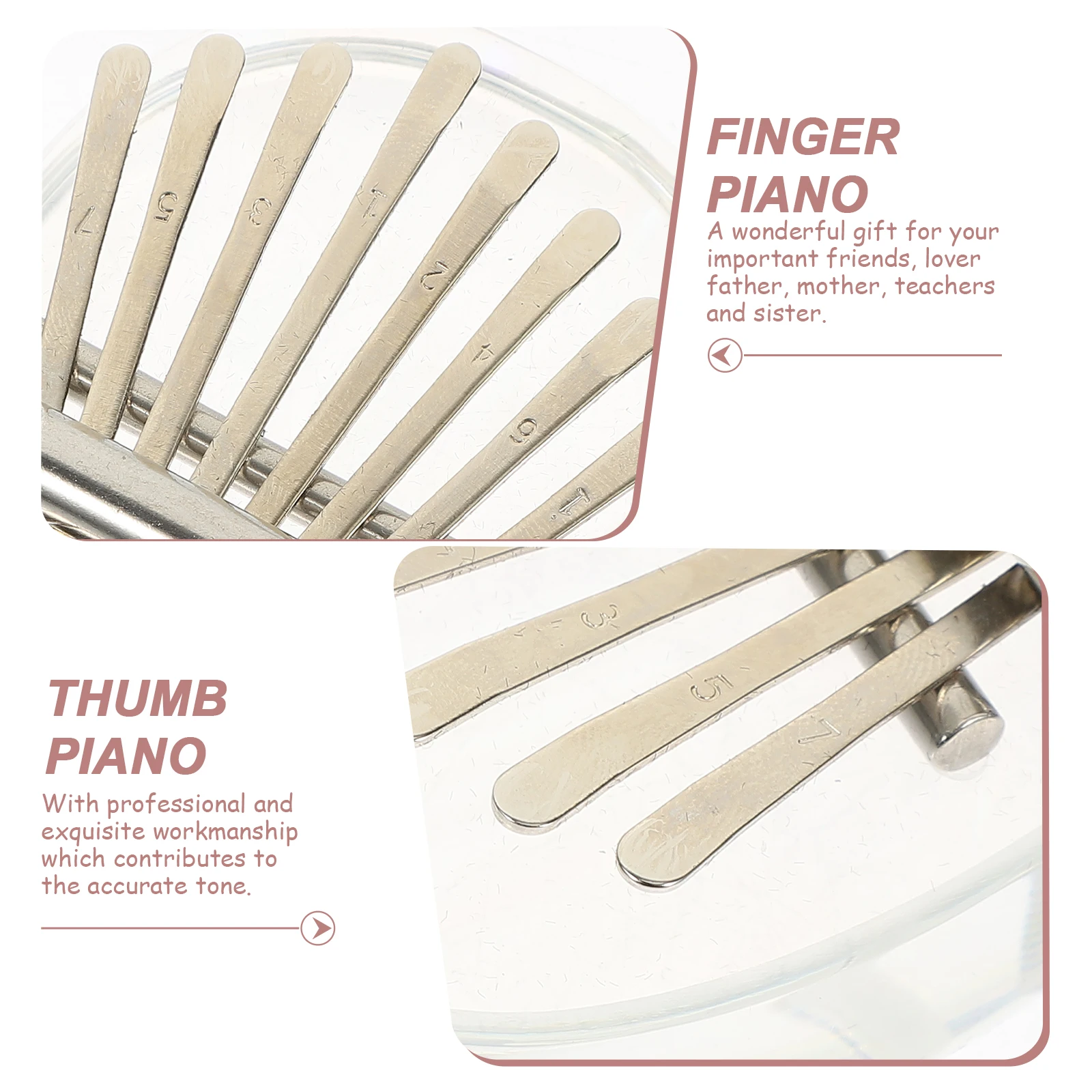 

8-Tone Acrylic Thumb Small Kalimba Finger Piano For Beginners Portable Music Instrument Supply Home Kalimba Plaything