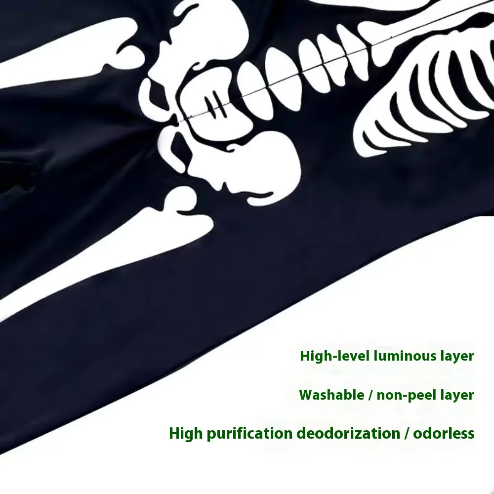 Halloween Glow-in-the-Dark Skeleton Onesie - Fluorescent Skeleton Bodysuit, Grim Reaper Funny Performance Cosplay Costume