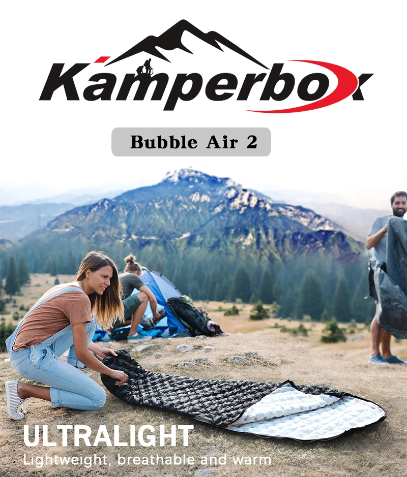 Imagem -02 - Bolsa de Dormir Ultraleve Kamperbox Bolsa de Acampamento Leve Estações Bubble Blue Air 2