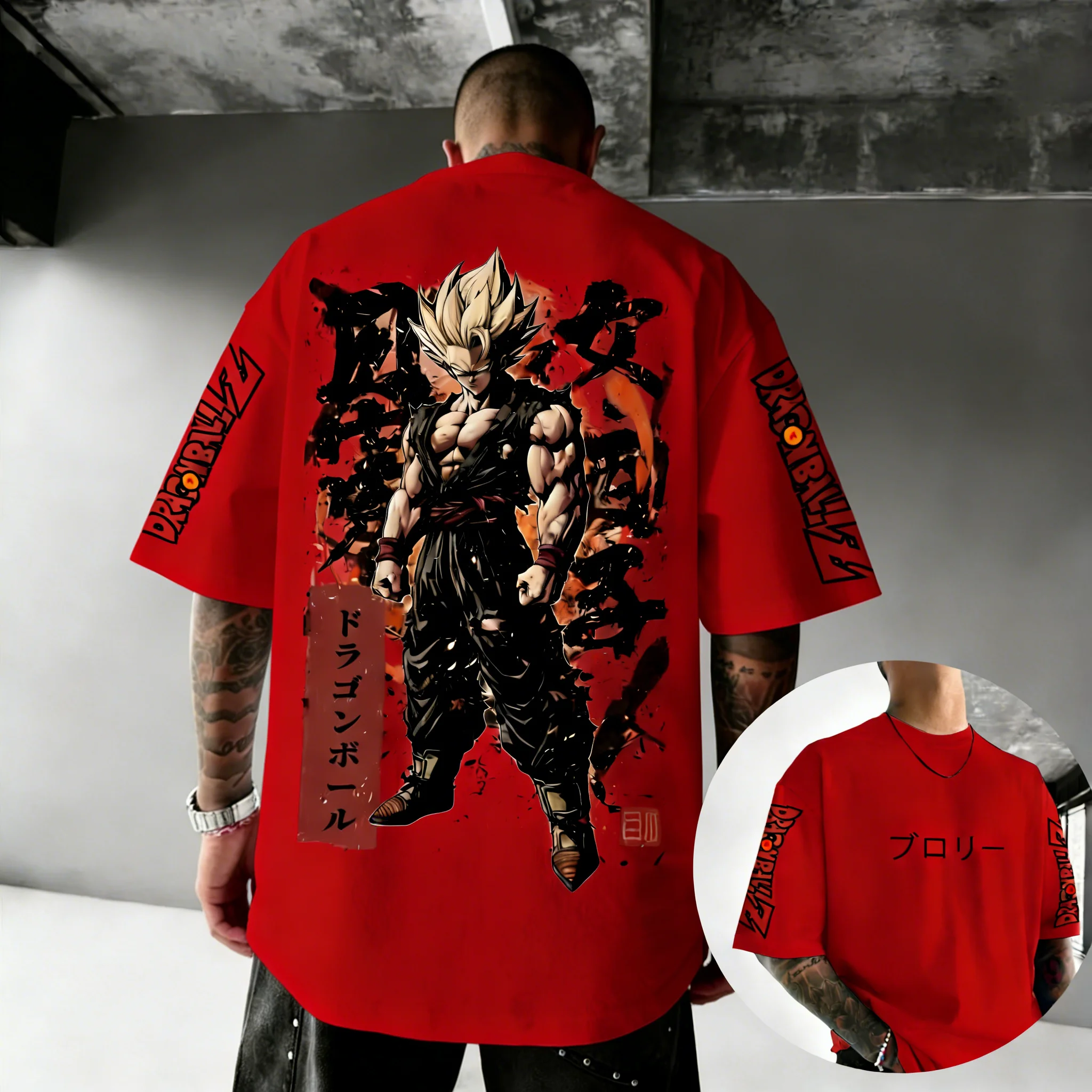 2026 New Hot Summer Dragon Ball Anime Joint T-shirt New Gogeta Printed Men's and Women's Retro Loose Casual Parent Child Top