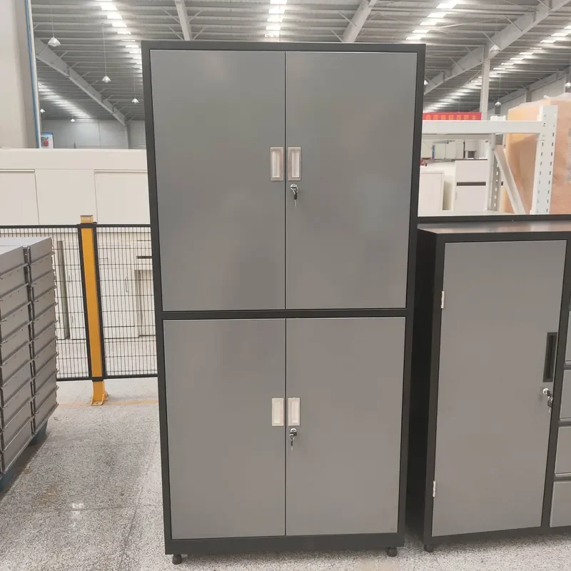 Steel Locker 2 Tier Metal Storage Cabinet Lockable Cupboard for Office Hospital Lab